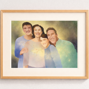 Portrait personnalisé au fil d’or — avec visages